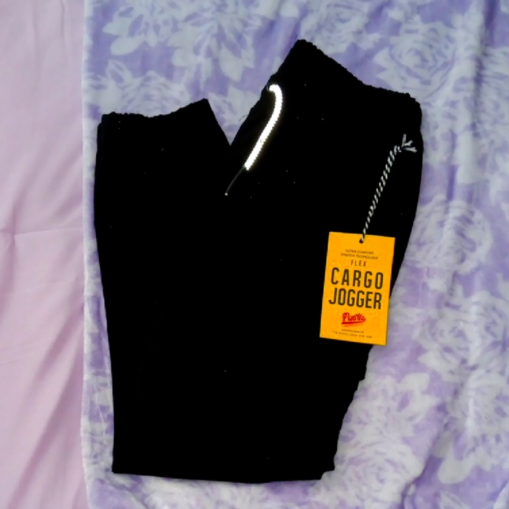 Punto Black Cargo Jogger Sweatpants for Kids